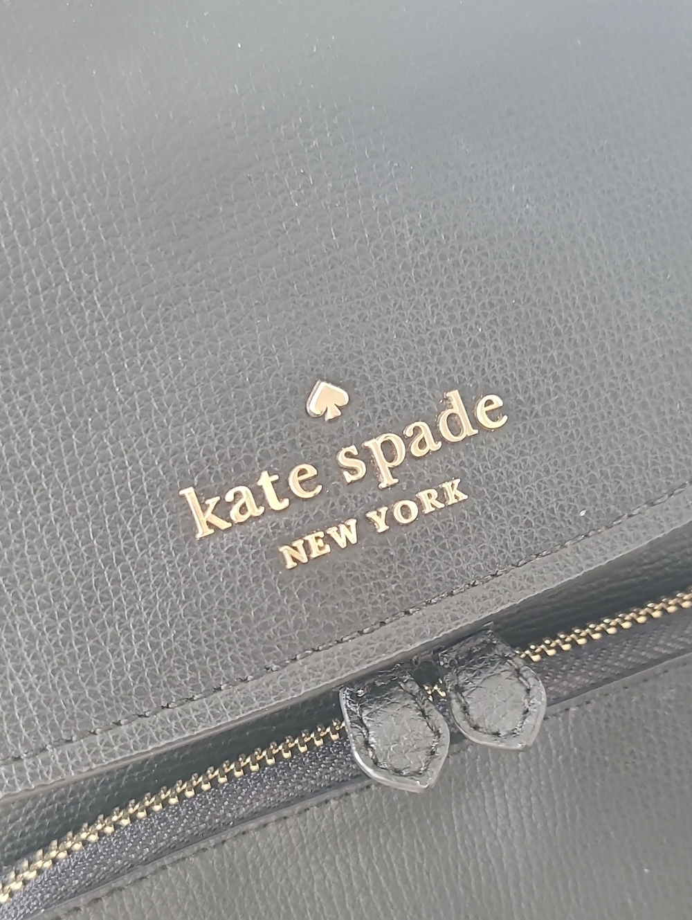 Kate Spade New York Black Leather Drawstring Backpack - Picture 3 of 11